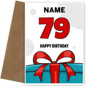 Happy 79th Birthday Card - Bold Gift / Present Design
