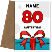 Happy 80th Birthday Card - Bold Gift / Present Design