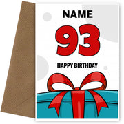 Happy 93rd Birthday Card - Bold Gift / Present Design