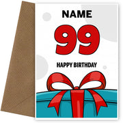 Happy 99th Birthday Card - Bold Gift / Present Design
