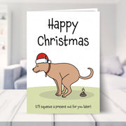 christmas card from dog shown in a living room