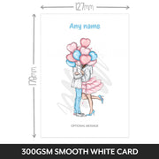 Engagement Cards for Couples - Pretty Couple with Balloons