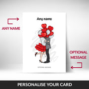 Engagement Cards for Couples - Pretty Couple with Red Balloons