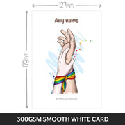 Love and Friendship Cards - LGBT Pretty Rainbow Ribbon Bracelet