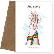 LGBT Pretty Rainbow Ribbon Bracelet - Love and Friendship Cards