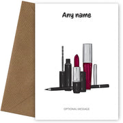 Pretty Makeup Set - Personalised Girls Birthday Cards