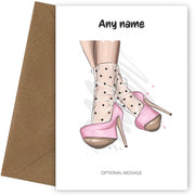 Pretty Pink Shoes - Personalised Girls Birthday Cards
