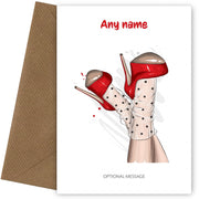 Pretty Red Shoes - Personalised Girls Birthday Cards