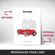 Birthdays Cards for Him - Red Vintage Sports Car
