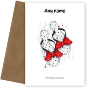 Pretty Spotty Flip Flops - Personalised Birthday Cards for Women