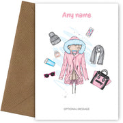 Pretty Winter Fashion Set - Personalised Birthday Cards for Women
