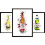 Home Bar Sign Set - Watercolour Beer Poster Set for Man Cave