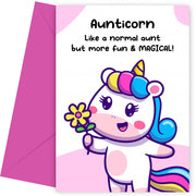 Auntie Birthday Cards from Nephew or Niece - Aunticorn Bday Card