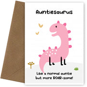 Funny Auntie Birthday Card - Auntiesaurus Dinosaur Birthday Card Auntie