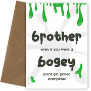 Funny Brother Birthday Card from Sister or Sibling  - Bogey