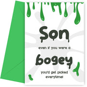 Funny Son Birthday Card for Kids and Adult - Bogey