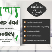 Main features of this Step Dad birthday card kids