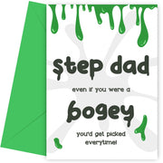 Funny Step Dad Birthday Card for Kids and Adult - Bogey