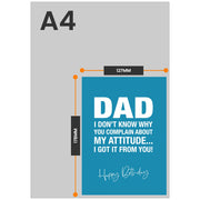 The size of this dad birthday card funny is 7 x 5" when folded