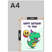 The size of this great grandson 10th birthday card is 7 x 5" when folded