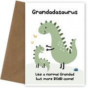 Grandad Birthday Card from Grandson or Granddaughter - Grandadasaurus Card