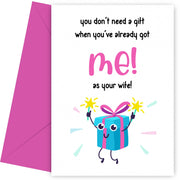 Funny Husband Birthday Card from Wife and Anniversary Card for Husband