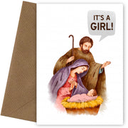 Funny Christmas Card for Boyfriend, Girlfriend, Husband or Wife - It's a Girl