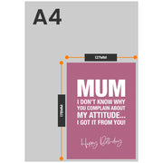 The size of this mum birthday card funny is 7 x 5" when folded