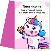 Nanny Birthday Cards from Grandchildren - Nannycorn Bday Card