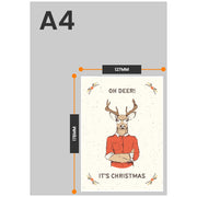 The size of this funny christmas card daughter is 7 x 5" when folded