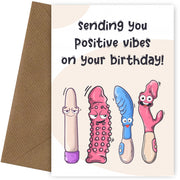 Funny Birthday Card for Women - Positive Vibes