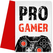 Pro Gamer Birthday Card for Boys and Girls - XB Red