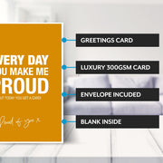 Main features of this so proud of you card