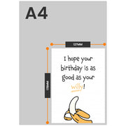 The size of this gay birthday cards for men is 7 x 5" when folded