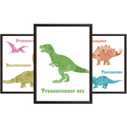A4 Dinosaur Posters for Children and Dinosaur Wall Art for Boys Room