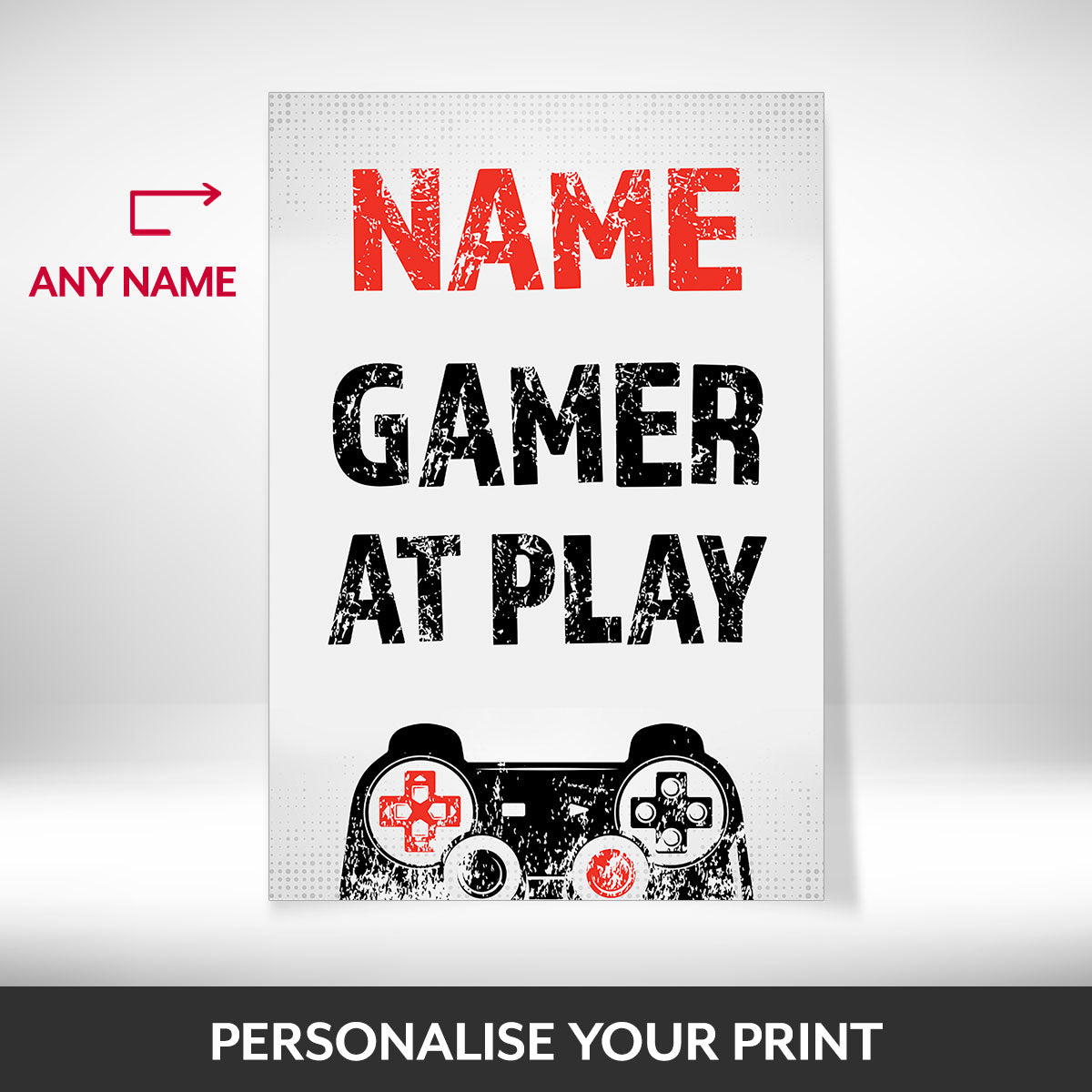 What can be personalised on this gaming posters