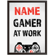 Gamer at Work - Gaming Print - PS Red
