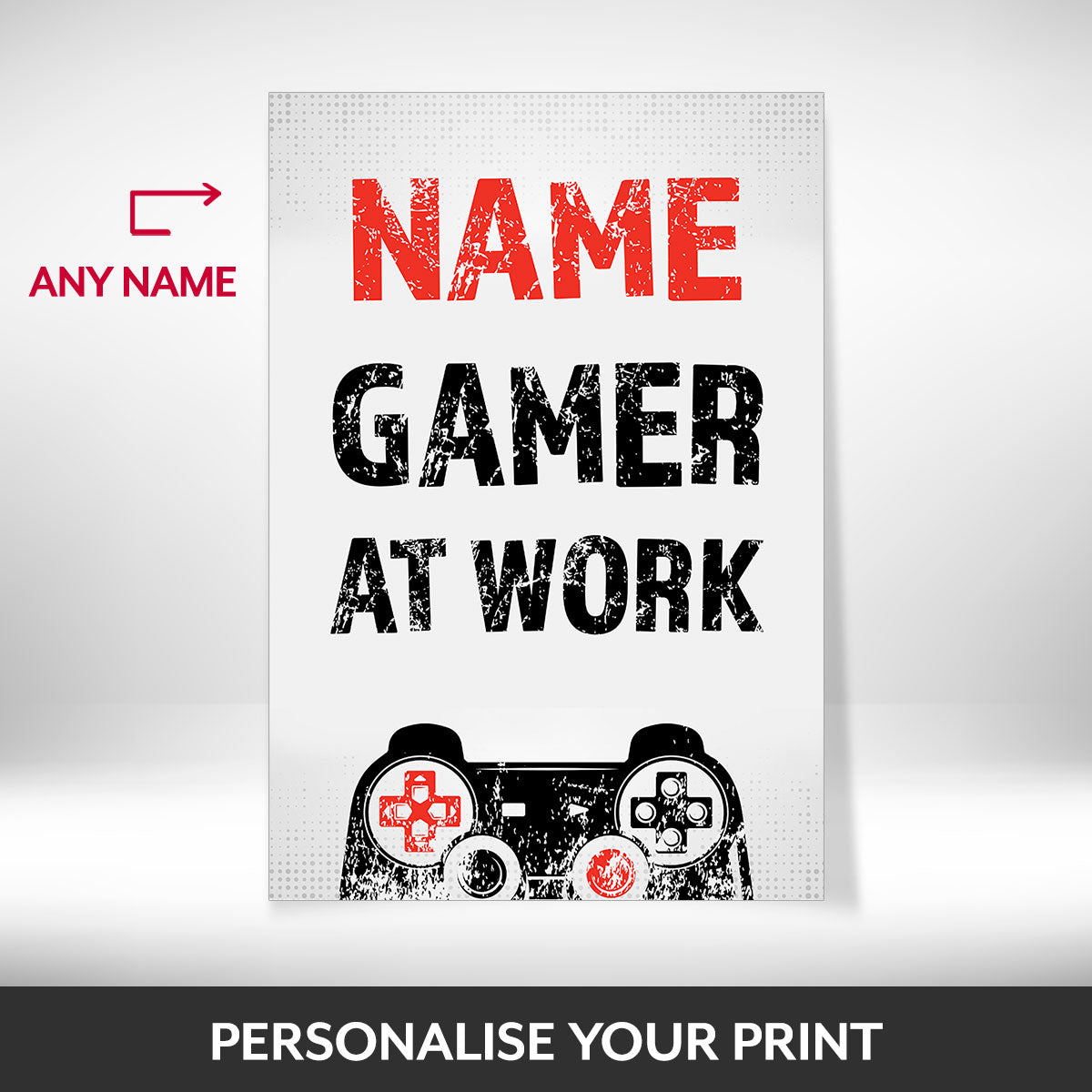 What can be personalised on this gaming posters