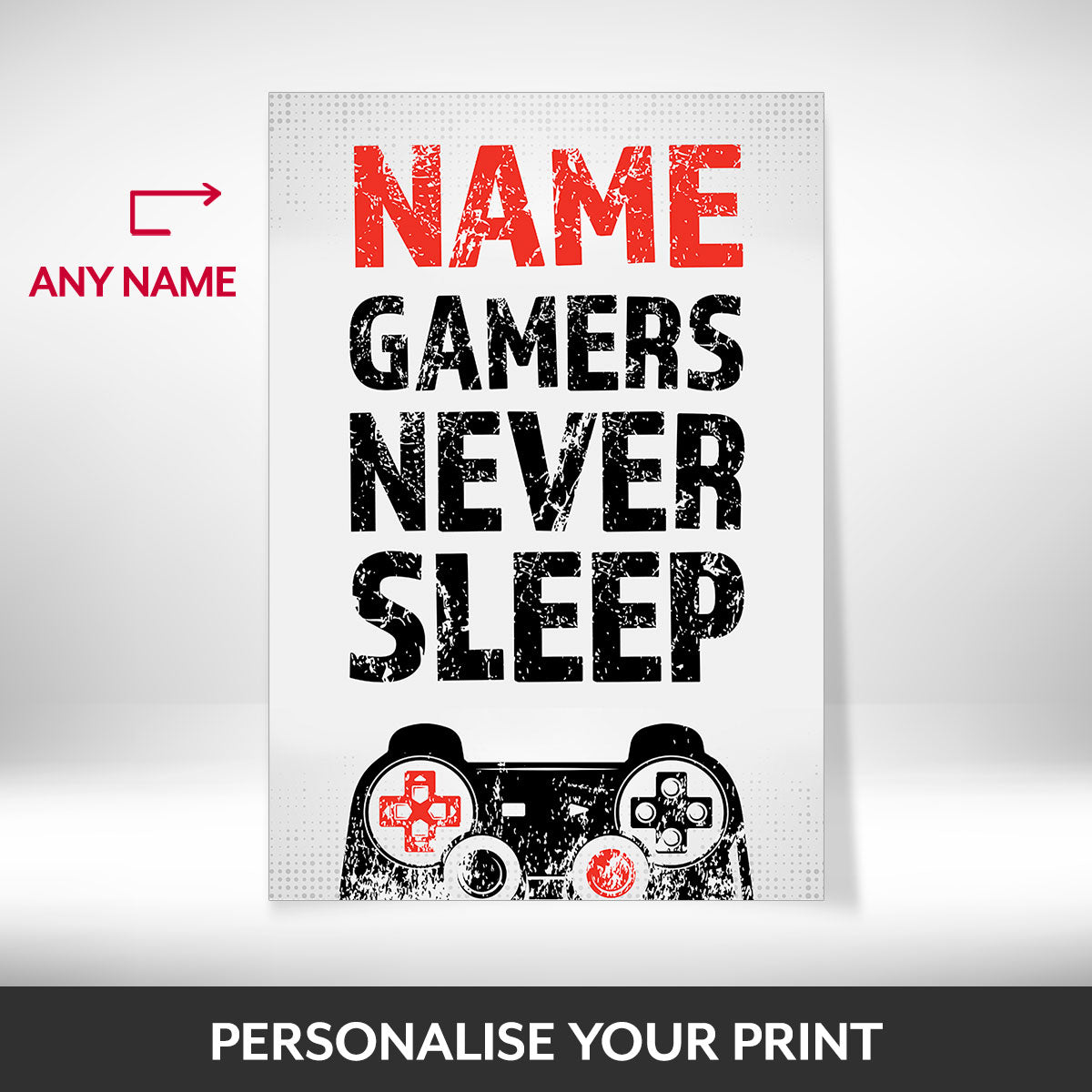 What can be personalised on this gaming posters