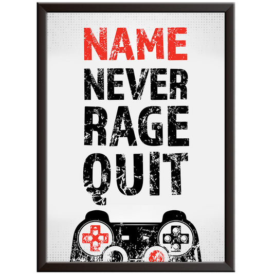 Gamers Never Rage Quit - Gaming Print - PS Red