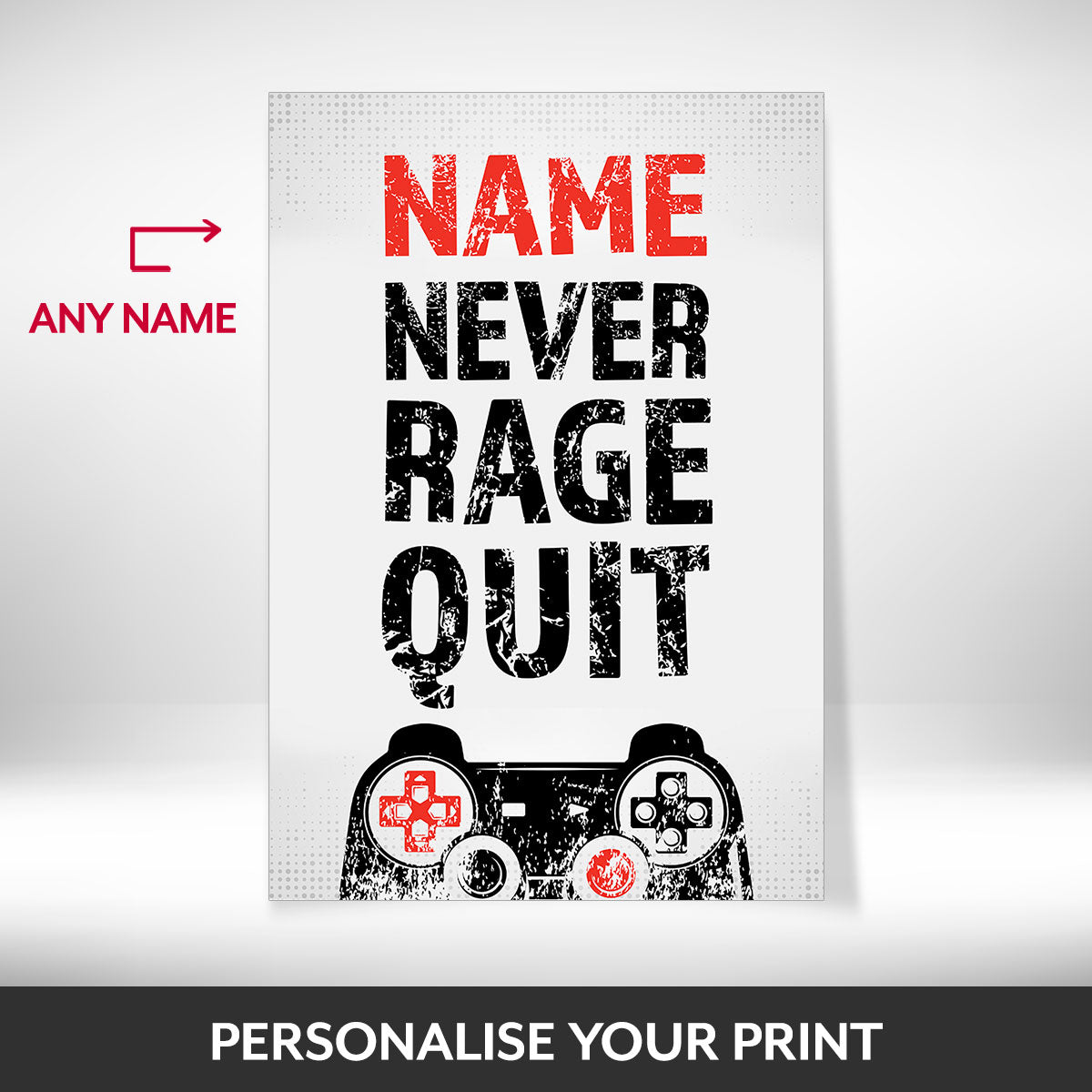 What can be personalised on this gaming posters