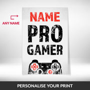 What can be personalised on this gaming posters