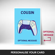 What can be personalised on this christmas card for Cousin