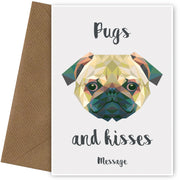 Personalised Pugs and Kises Card