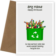 Funny Christmas Card - Embarrassing Recycle Box (beer)