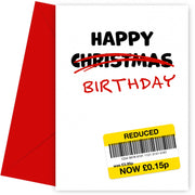 Funny Birthday Cards for Women and Men - Recycled Christmas Card for Birthday