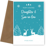 Daughter and Son-in-law Christmas Card - Reindeer Scene