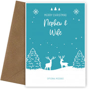 Nephew and Wife Christmas Card - Reindeer Scene