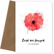Remembrance Day Card for Mum or Dad - Watercolour Poppy