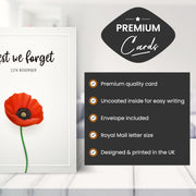 Main features of this remembrance day card
